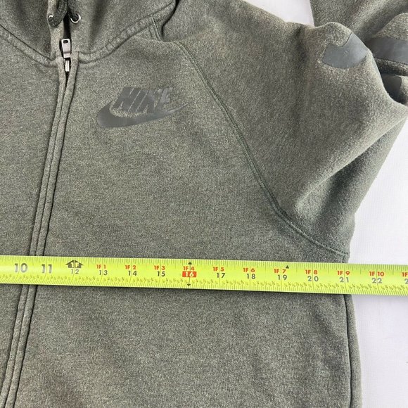 Nike Sportswear Full Zip Hoodie Sweatshirt Green Arm Spell Out Hoodie Mens Mediu - Picture 10 of 12